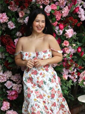 House of CB White Floral Off-Shoulder Maxi Dress